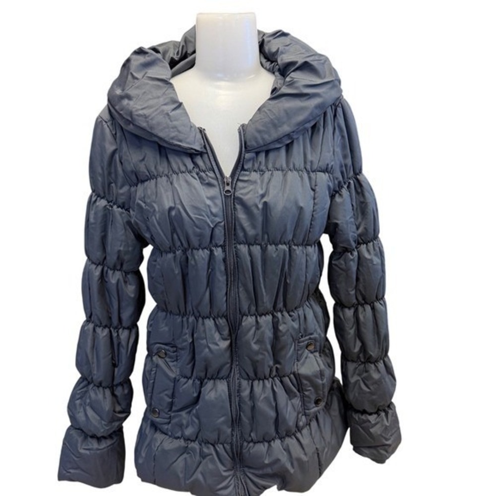 Maurices Puffer Jacket Gray Bubble Quilt Shawl Collar Gorpcore Streetwear Large